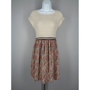 Weston Arcata Mini Dress Size XS Crochet Lace Feather Print